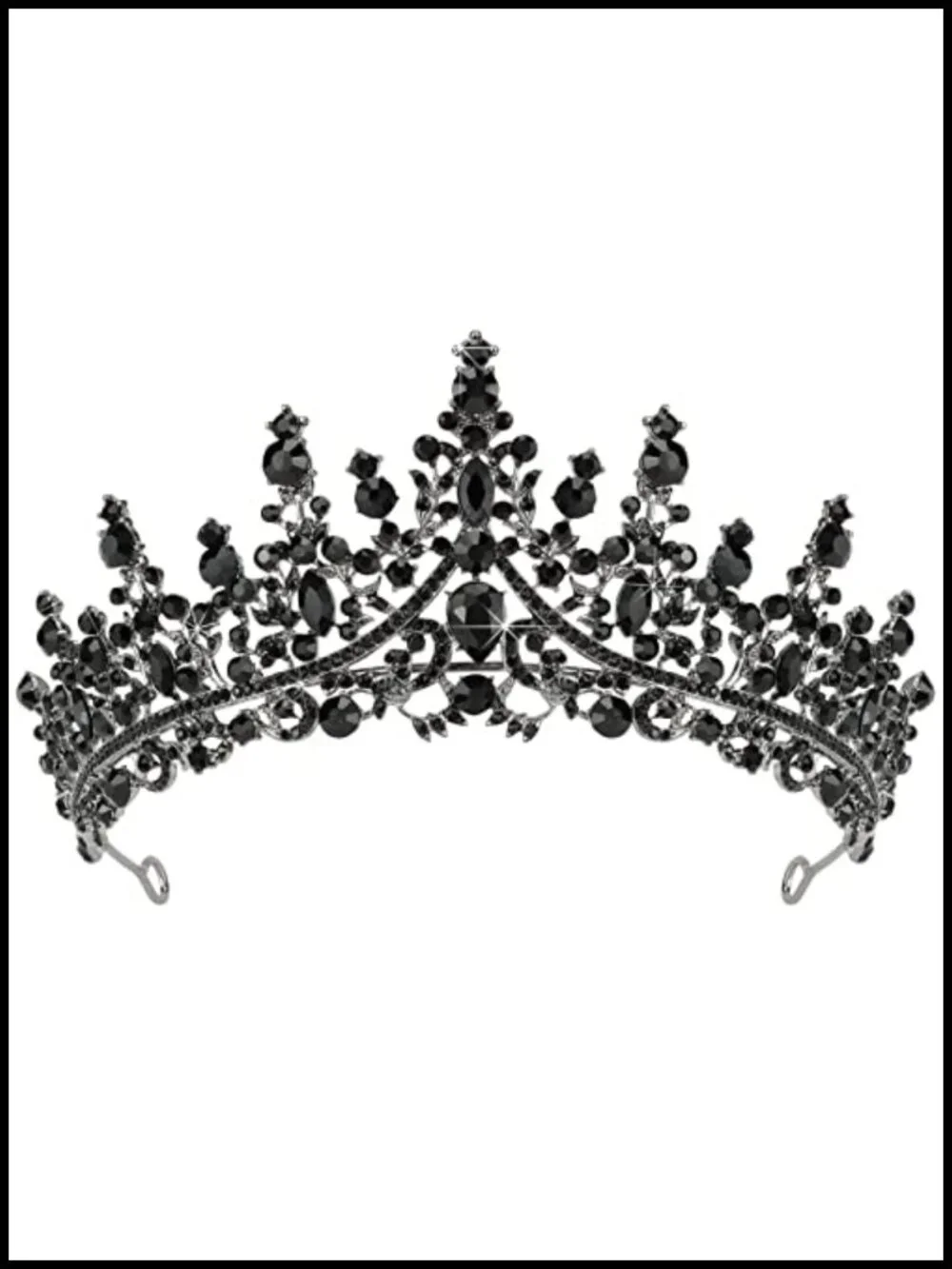 Gothic Crystal Tiara Crown for Women, Vintage Black Swan Headpiece for